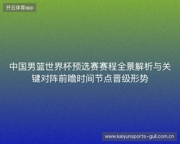 中国男篮世界杯预选赛赛程全景解析与关键对阵前瞻时间节点晋级形势